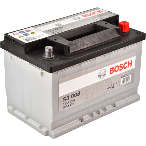 Акумулятор 70Ah-12v BOSCH (S3008) (278x175x190),R,EN640