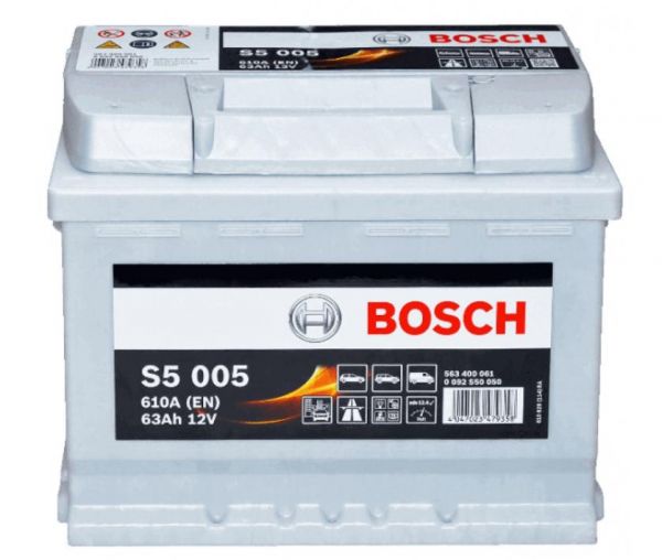 Акумулятор 63Ah-12v BOSCH (S5005) (242x175x190),R,EN610