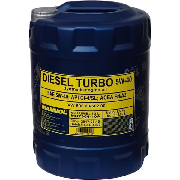 Масло моторное Diesel Turbo SAE 5W-40 Mannol - 10 л