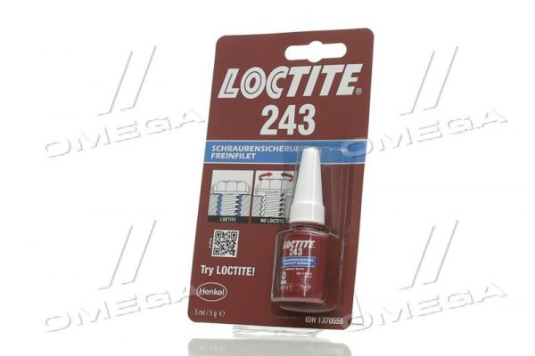 Фіксатор різьби Loctite 243 анаеробний, середньої міцності Henkel - 5 мл