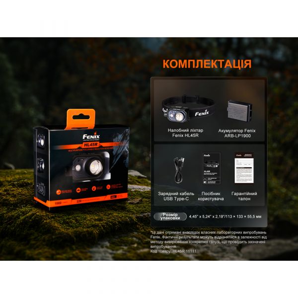 Ліхтар налобний Fenix HL45R LED з безконтактним датчиком