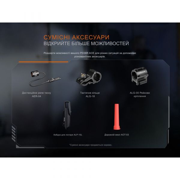 Ліхтар тактичний ручний Fenix PD36R ACE 3000 лм