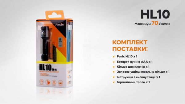 Ліхтар налобний Fenix HL10 black