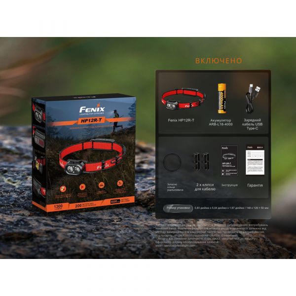 Ліхтар налобний Fenix HP12R-TB чорний