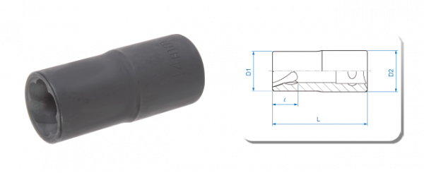 Головка для пошкоджених гайок 19 мм