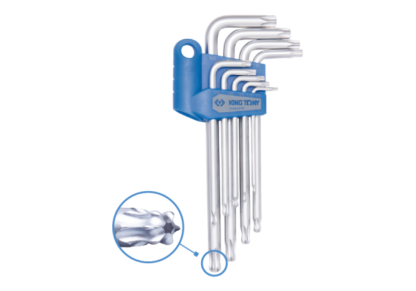 Набір Torx 9 одиниць (Т10-Т50) з отвором Г-подібні подовжені в холдері