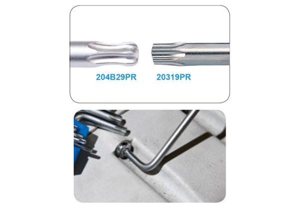 Набір Torx 9 одиниць (Т10-Т50) з отвором Г-подібні подовжені в холдері