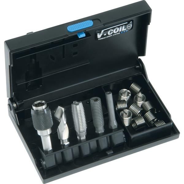 Набір для швидкого ремонту різьблення М 8x1,25 1,5D V-COIL, пластиковий кейс