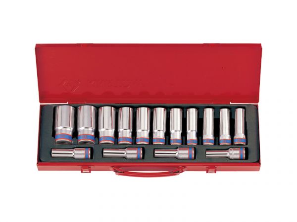 Набір головок 1/2" глуб. 15 одиниць 12 гр. в металевому кейсі