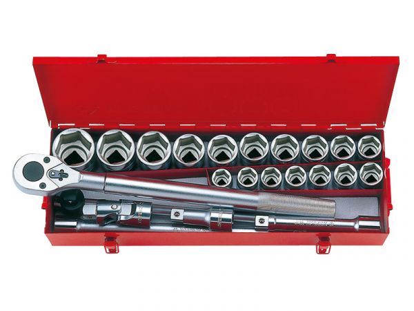 Набір головок з приладдям 3/4" 23 одиниць в металевому кейсі KING TONY