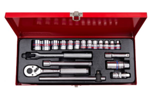 Набір головок 3/8" 20 одиниць з принаддям в металевому кейсі