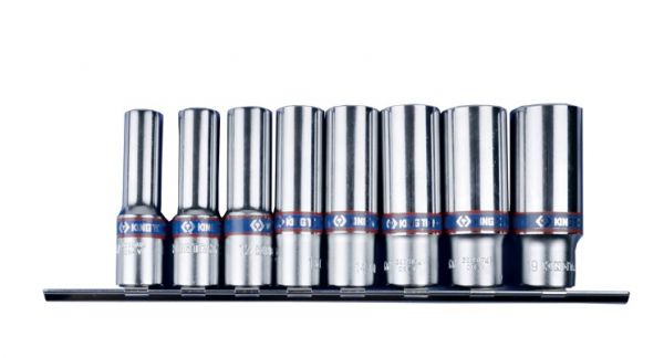 Набір головок 3/8" 8 одиниць 10-19 мм на планці