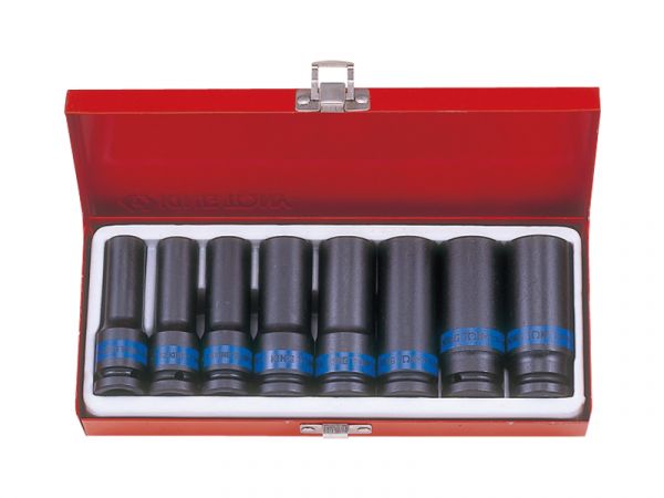 Набір головок 1/2" ударних 8 одиниць 12-24 мм в металевому кейсі