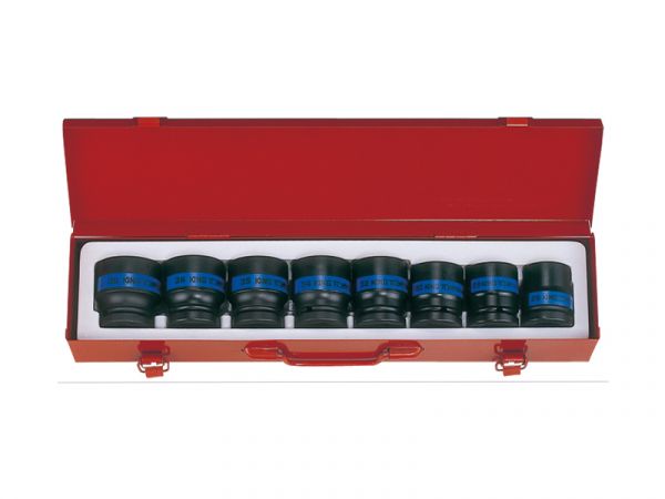 Набір головок ударних 26-38 мм 8 одиниць в металевому кейсі