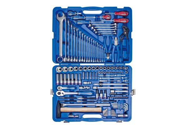 Набір інструментів 128 одиниць 1/4"+1/2" в пластиковому кейсі KING TONY