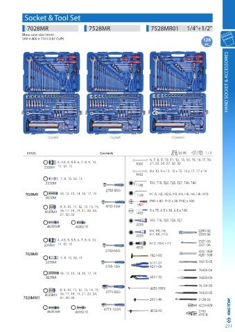 Набір інструментів 128 одиниць 1/4"+1/2" в пластиковому кейсі KING TONY