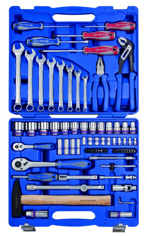 Набір інструментів 77 одиниць 1/4"+1/2" в пластиковому кейсі