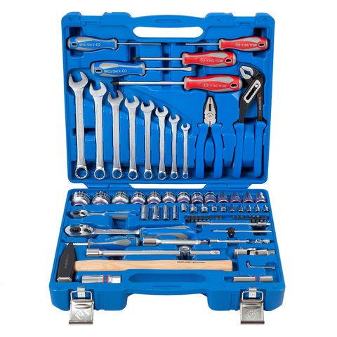 Набір інструментів 77 одиниць 1/4"+1/2" в пластиковому кейсі