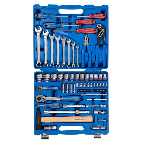 Набір інструментів 77 одиниць 1/4"+1/2" в пластиковому кейсі