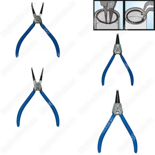 Знімач стопорних кілець 180 мм Набір 4 одиниць (уп.1) в чохолі із терилену KING TONY