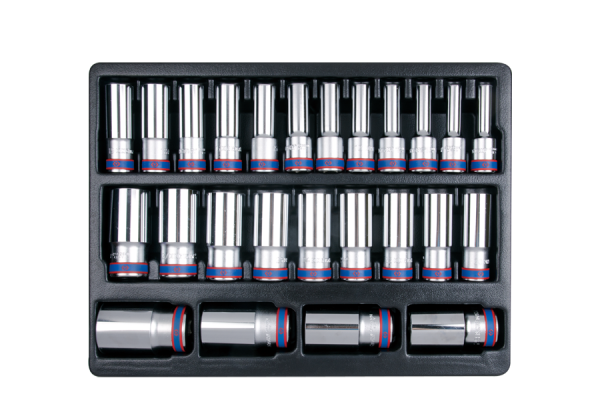 Набір головок 1/2" 12 гранн подовжених 25 шт (08-36mm) в ложементі