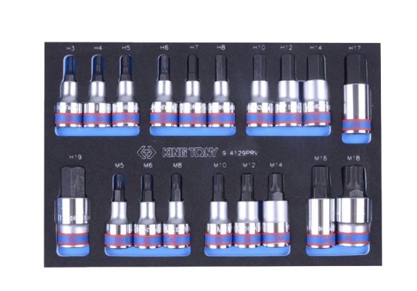 Набір торцевих головок 1/2" HEX та SPLINE, ложемент, 19 пр. (EVA ложемент)