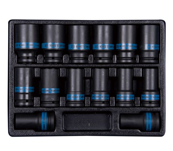 Набір торцевих головок 3/4" ударних подовжених 14од (19-41mm) KING TONY в ложементі