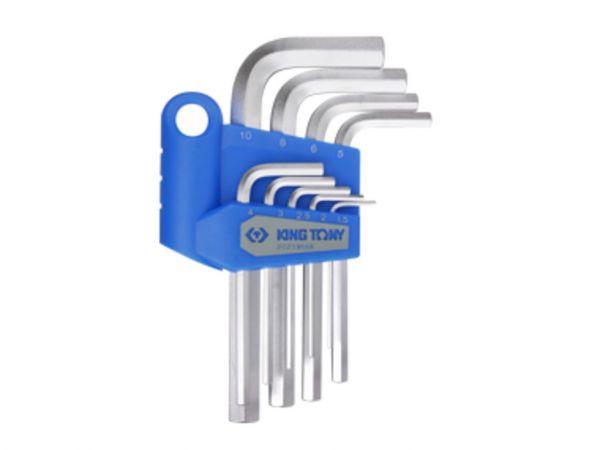 Набір шестигранників 9 одиниць дюймові сандартні L-подібні KING TONY Набір шестигранників 9 одиниць дюймові сандартні L-подібні KING TONY