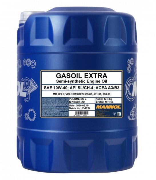 Масло моторное Gasoil Extra SAE 10W-40 Mannol - 20 л