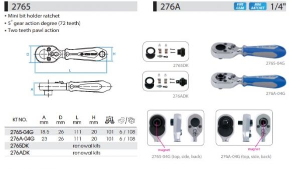 Трищітка 1/4" міні із вставкою для біт