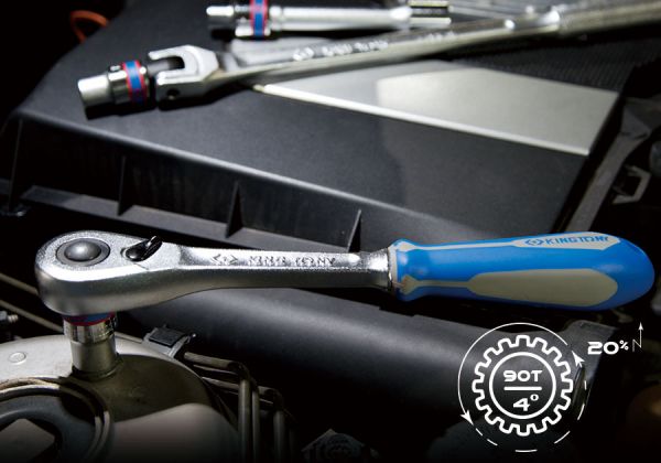 Трещітка 1/4", 90 зубців, флажкова з кнопкою. IP51.