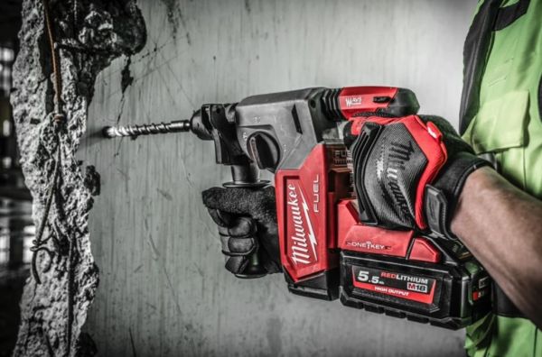 Перфоратор акумуляторний SDS-PLUS MILWAUKEE, M18 ONEFHX-0X, 2,5Дж (каркас, патрон FIXTEC 13мм, HDкейс)