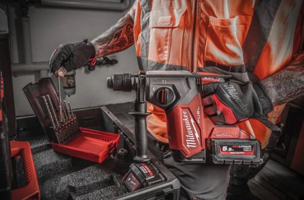 Перфоратор акумуляторний SDS-PLUS MILWAUKEE, M18 ONEFHX-0X, 2,5Дж (каркас, патрон FIXTEC 13мм, HDкейс)