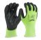 Рукавиці робочі сигнальні Hi-Vis MILWAUKEE, з опором порізам 1/A рівня, розмір 11/XXL