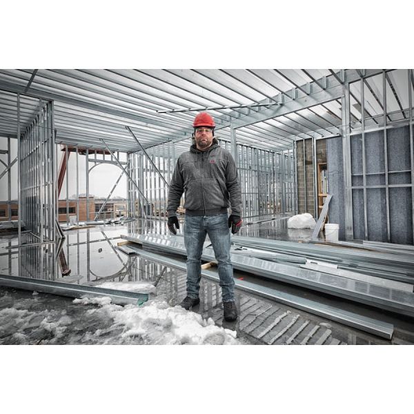 Куртка (толстовка) з електропідігрівом акумуляторна MILWAUKEE, M12 HH GREY3-0 (XL), сіра