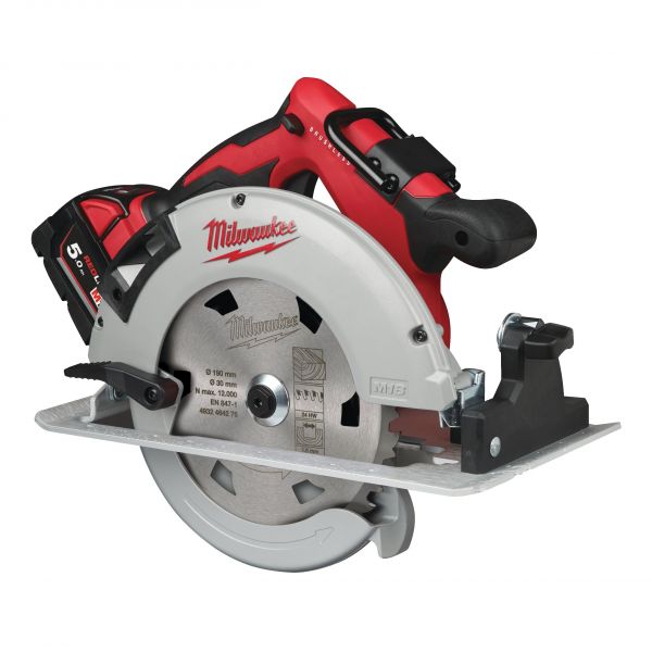 Циркулярна пила M18 BLCS66-502X MILWAUKEE (Акум. M18 B5 5.0 Ач, заряд.пристрій Milwaukee M12-18 FC, пиляльний диск, паралельний
