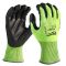 Рукавиці робочі сигнальні Hi-Vis MILWAUKEE, з опором порізам 4/D рівня, розмір 8/M