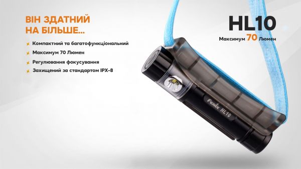 Ліхтар налобний Fenix HL10 black