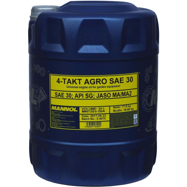 Моторное масло 4-TAKT Agro SAE 30 Mannol - 20 л