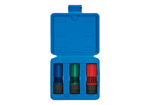 Набір головок 1/2" 3 одиниць (17, 19, 21мм) для дисків в пластиковому кейсі