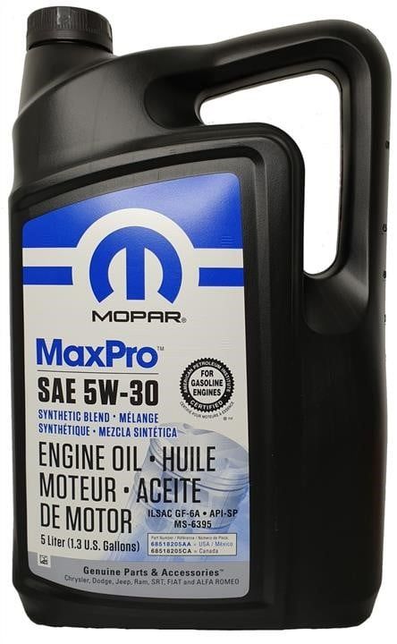 Олива MOPAR MaxPro SAE 5W-30 Engine Oil SP/GF-6A, 5л. 68518205AA
