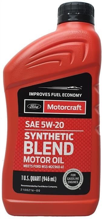 Олива MOTORCRAFT SAE 5W-20 Synthetic Blend Motor Oil, 1qt. XO5W20-Q1SP