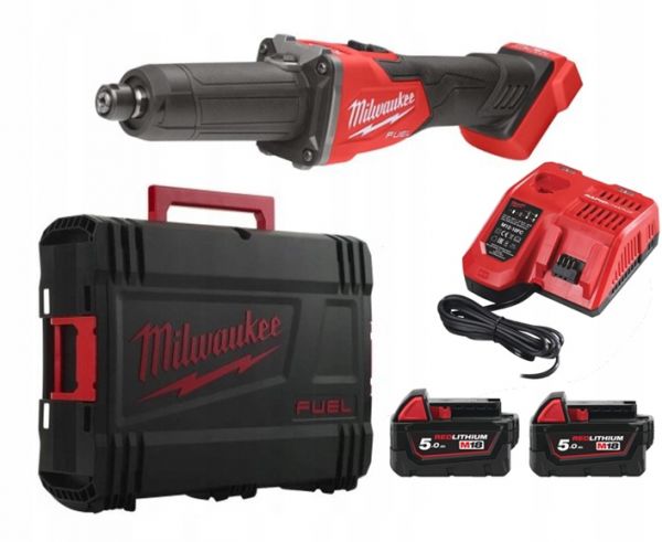 Шліфмашина пряма акумуляторна безщіткова MILWAUKEE, M18 FDGRB-502X, діаметр 6/8мм (зарядний пристрій М12-18 FC, 2 акумулятори М1
