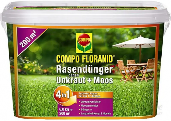 Compo Комплексне добриво Floranid проти моху та бур'янівб 4,5 кг