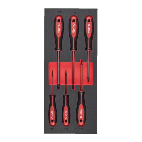 Ложемент з викрутками MILWAUKEE з тригранною рукояткою, TORX (6шт) (45х175,8х417мм) для візків