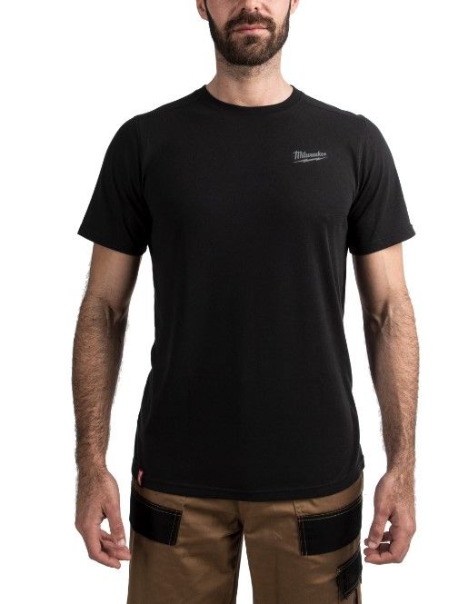 Футболка MILWAUKEE HTSSBL-L, легка з коротким рукавом, чорна, (розмір L)
