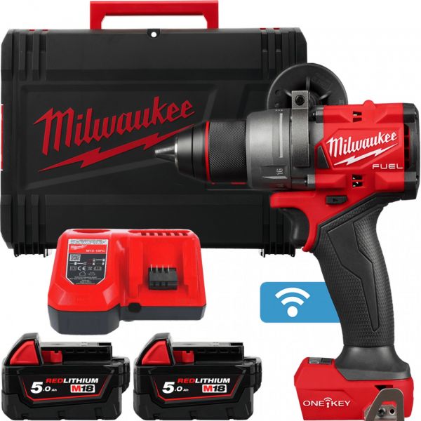 Дриль-шуруповерт акумуляторний безщітковий ударний MILWAUKEE M18 ONEPD3-502X, 158Нм (зарядний пристрій М12-18 FC, 2 акумулятори