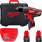 Дриль-шурупокрут з ударом акумуляторний MILWAUKEE, M12 BPD-202C (+ заряд.пристрій, 2 акум., кейс)