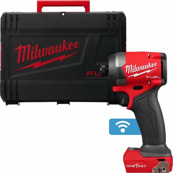 Шуруповерт ударний акумуляторний безщітковий 1/4" HEX MILWAUKEE, M18 ONEID3-0X, 226Нм (каркас, кліпса для ременя, тримач для біт