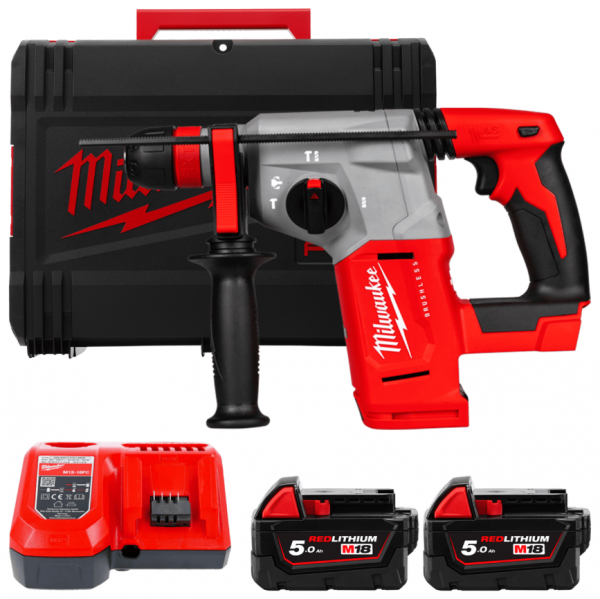 Перфоратор акумуляторний безщітковий SDS PLUS FIXTEC M18 BLHX-502X MILWAUKEE (+ заряд.пристрій, 2 акум., кулачковий патрон, бічн Перфоратор акумуляторний безщітковий SDS PLUS FIXTEC M18 BLHX-502X MILWAUKEE (+ заряд.пристрій, 2 акум., кулачковий патрон, бічн
